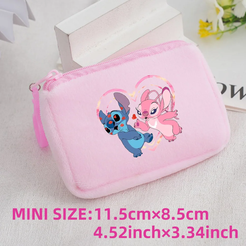 Lilo Stitch Kids Anime Plush Coin Purse Girls Boys Cute Mini Wallet Cartoon Moneybag Kids Storage Bag Pendant Birthday Gifts