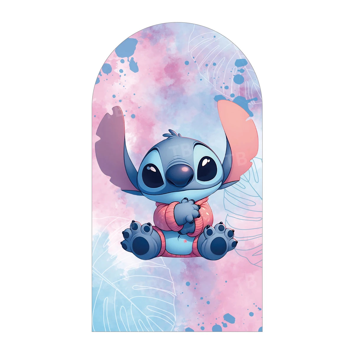 Watercolor Lilo & Stitch Theme Arch Backdrop Cover for Kids Birthday Party Baby Shower Decoration Custom Photography Backdrop