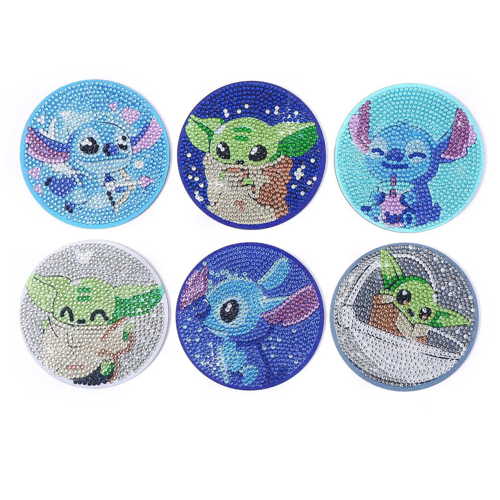 5DDIY Wooden Dot Diamond Cup Cushion with Thermal Insulation and Anti Slip Diamond Painting Stitch Coffee Cup Cushion