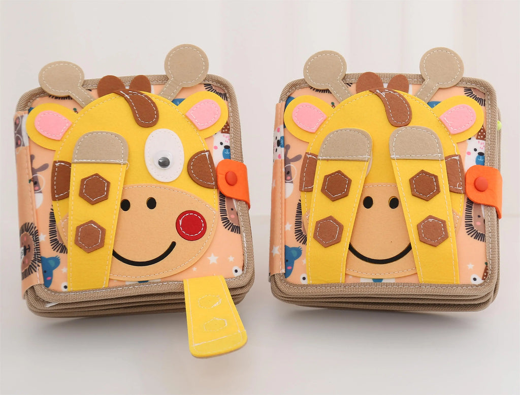 Montessori Toys Busy Book for Kids Color Shape Animal Cognition Early Education Toys Giraffe Quiet Book Fine Motor Toys