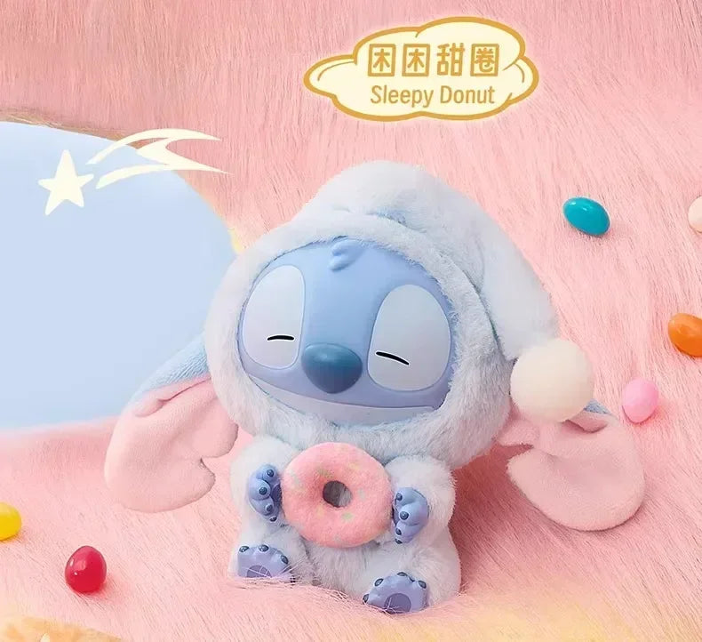 Miniso New Stitch Eat Some Thing Before Sleep Series Vinyl Blind Box Bag Pendant Cute Plush Doll Mystery Box Toy Surprise Gifts