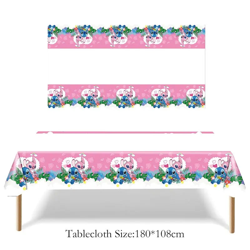 Stitch Birthday Party Supplies Stitch Tableware Set Balloons Backdrop Banner Plates Napkins Tablecloth Birthday Theme Stitch