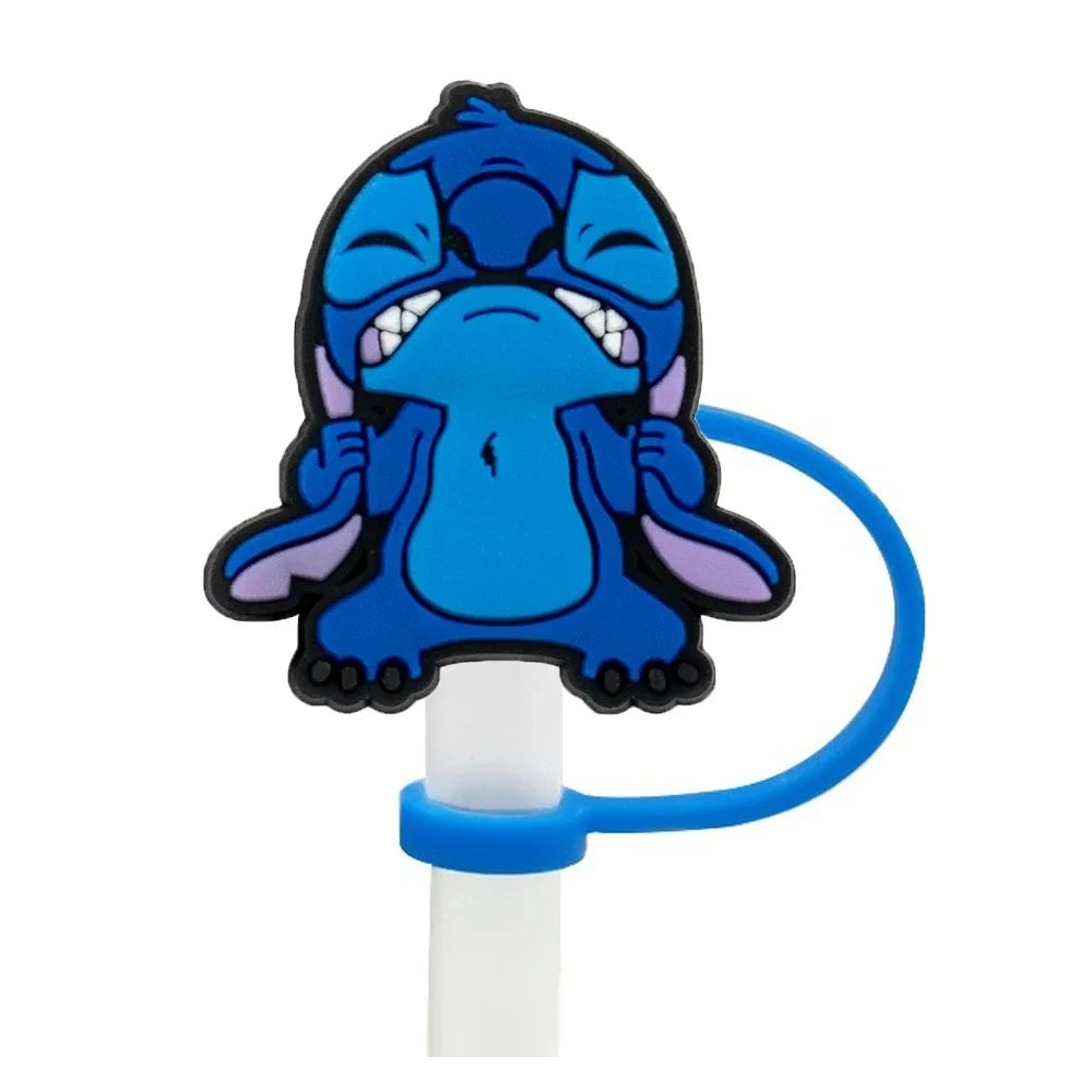 Hot Toys Stitch Straw Cover for Stanley Cup,Straw Topper Compatible with 30&40Oz Tumbler Handle,10mm/0.4in Silicone Straw Cover