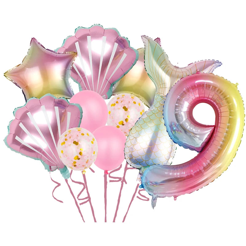 Mermaid Princes Birthday Party Decorations Disposable Tableware Gif Bag Foil Balloon Backdrop Decor Baby Shower Party Supplies