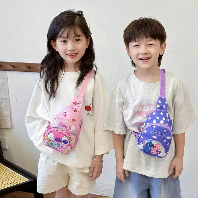Stitch Anime Shoulder Bags Kawaii Fashion Chest Bag Travel Satchel Casual Portable Totes Backpacks Birthday Gifts For Boys Girls