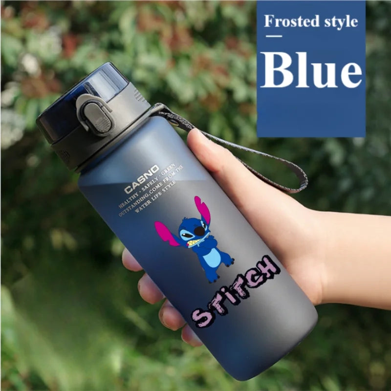 Lilo&Stitch 560/800/400ML Water Cup Children Portable Plastic Transparent Straw Stitch Outdoor Large Capacity Sport Water Bottle