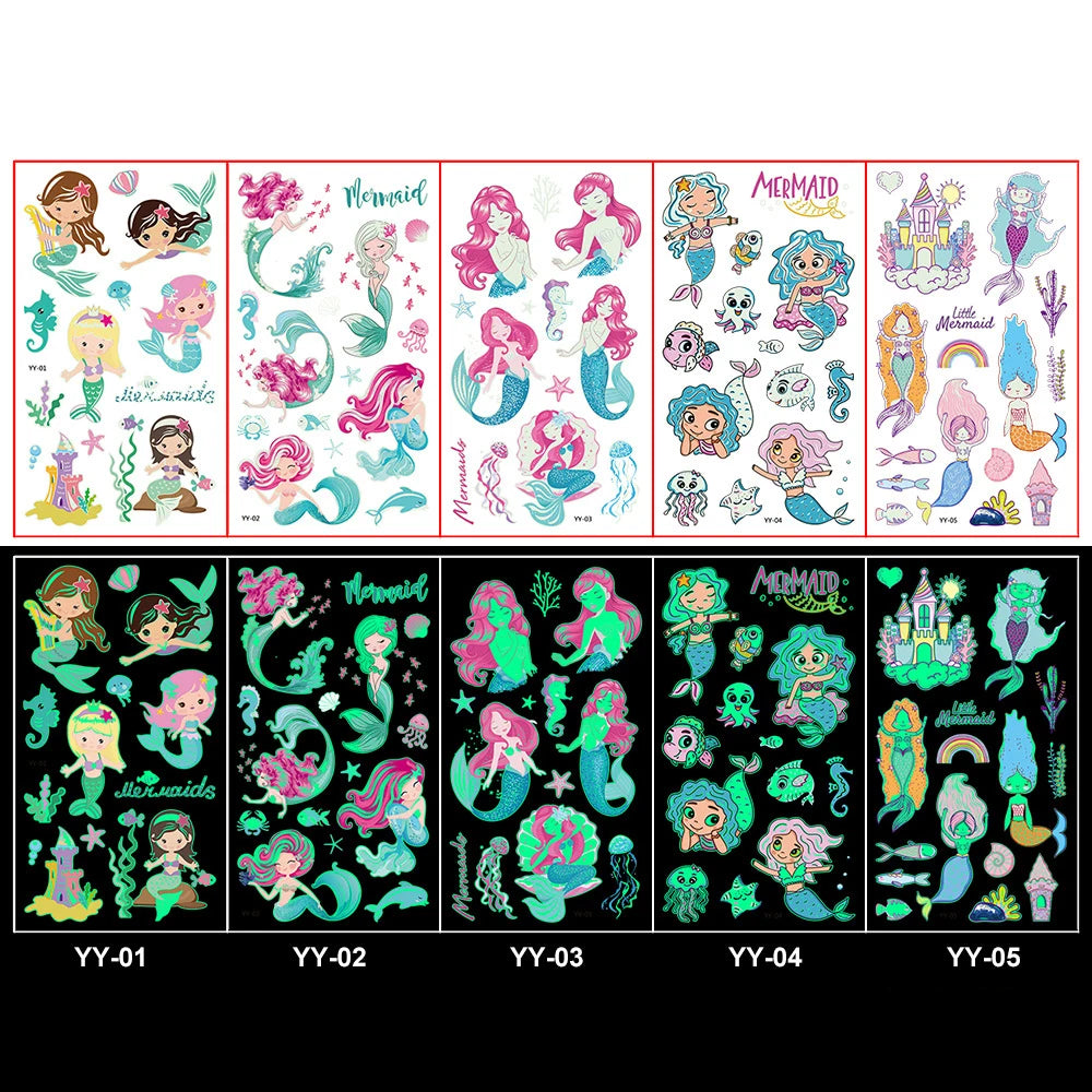 Little Mermaid Party Favors Memmaid Glasses/Tattoo Stickers/Headband/Clap Circle Toy Girls Birthday party gift Decor Baby Shower