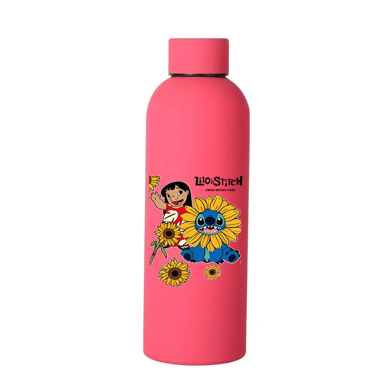 Lilo&Stitch Insulated Cup Sports Small Mouth Bottle Angel Colour Double-layer Vacuum Stainless Steel Cola Coffee Frosted Bottle