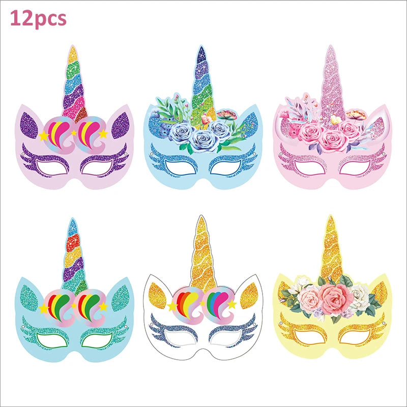 Unicorn Decoration For Birthday Girl Happy Birthday Unicorn Them Deco Kit Tableware Background Banner Balloons Supplies For Kids