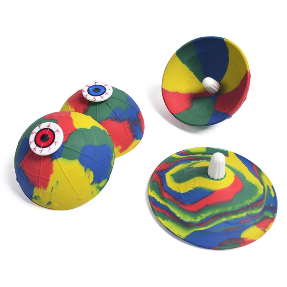 Hip Hop Jump Half Side Bouncing Ball Anti Stress Fidget Toys For Kids Outdoor Fun Spinning Bounce Bowl Fingertip Top Toys