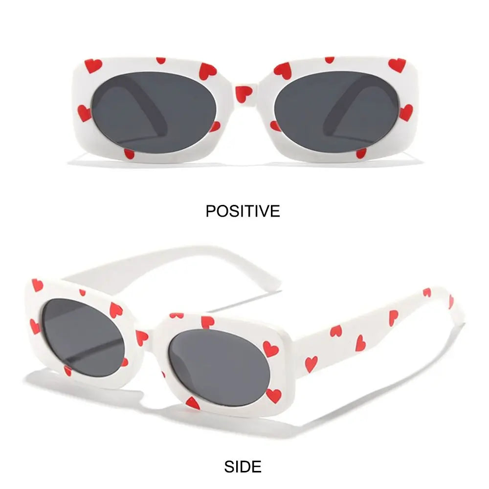 UV400 Heart Print Children Sunglasses Cute 2-8 Years Sun Protection Eyewear Kids Rectangular Sun Glasses