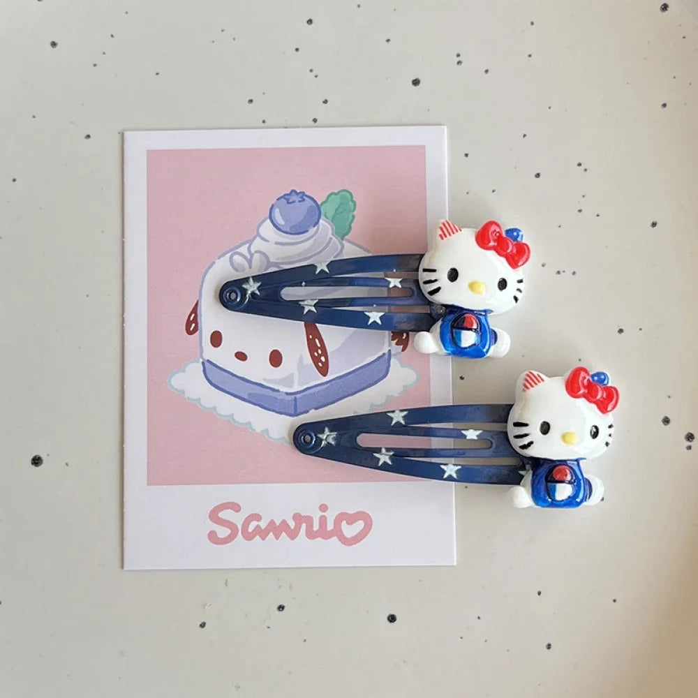 Sanrio Hello Kitty Hairpin For Women Cute Anime Cartoon KT Cat Girls Hair Accessories Hair Clips Charm BB Clips Holiday Gifts