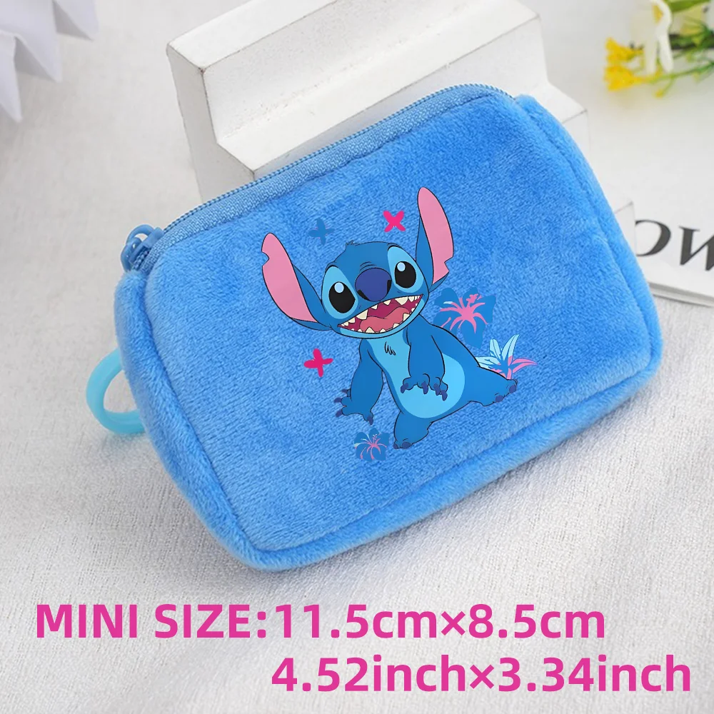 Lilo Stitch Kids Anime Plush Coin Purse Girls Boys Cute Mini Wallet Cartoon Moneybag Kids Storage Bag Pendant Birthday Gifts