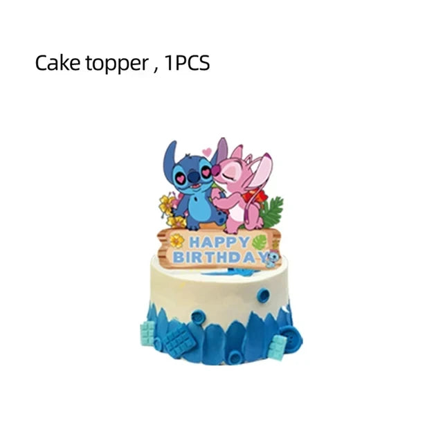 Lilo & Stitch Birthday Party Decorations Stitch Foil Balloons Disposable Tableware Set Backdrop Plate Napkin Kids Party Supplies