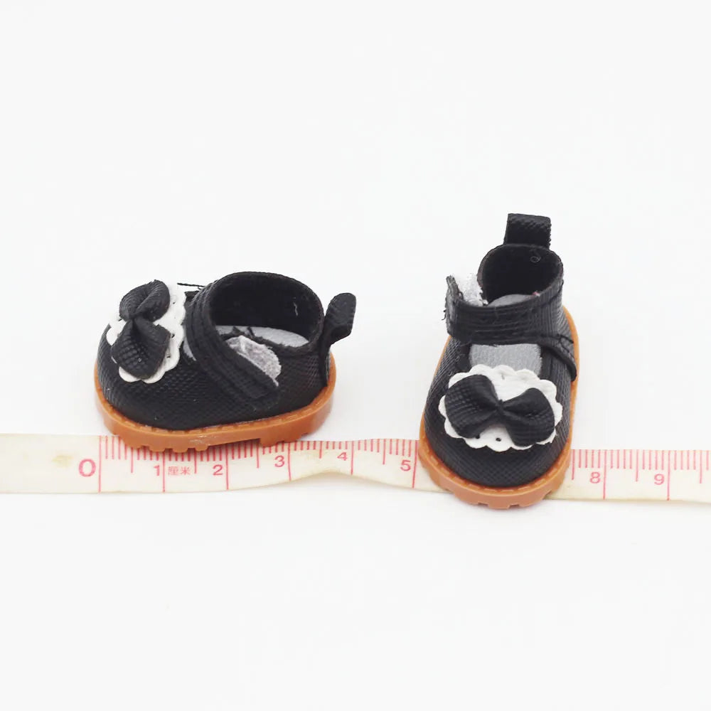 Doll Leather Shoes Labubu Bow Shoes for 17cm Labubu 10cm EXO /Cotton Doll Finger Shoes