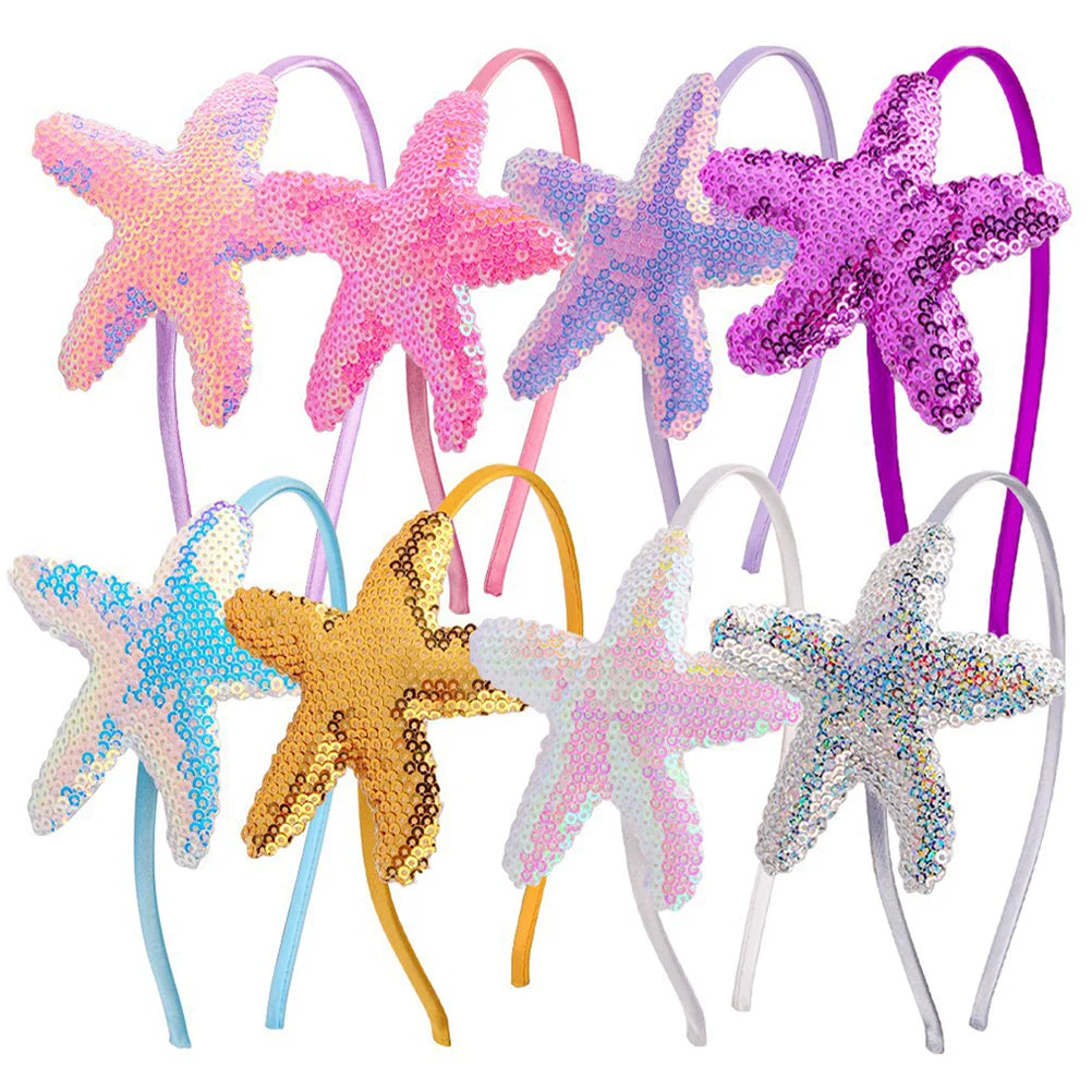 8 Pcs Headband Kids Toddler Girl Hair Hoop Marine Animal Headdress Charming Little Mermaid Party Daily Stage Performance