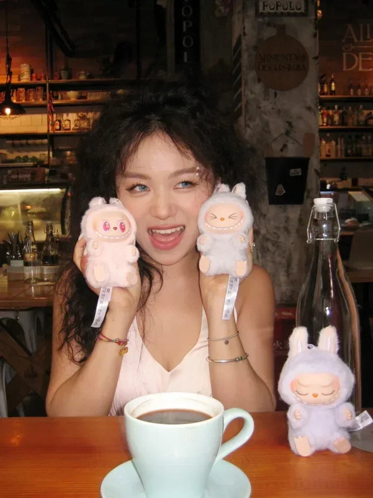 Macaron 2nd The Monsters Labubu Sitting Party Vinyl Plush Blind Box Decorative Surprise Box Doll Collection Decoration Gifts