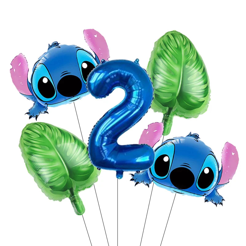 Lilo Stitch 32inch Number Foil Balloons Stitch Birthday Party Supplies Children Balloons Baby Shower Decoration Supplies