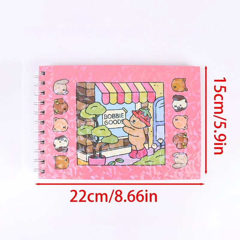 Coloring Book Cute And Cozy For Adults & Teens Same Style Different Color Cover Creative Pudding Bear Graffiti Coloring Notebook