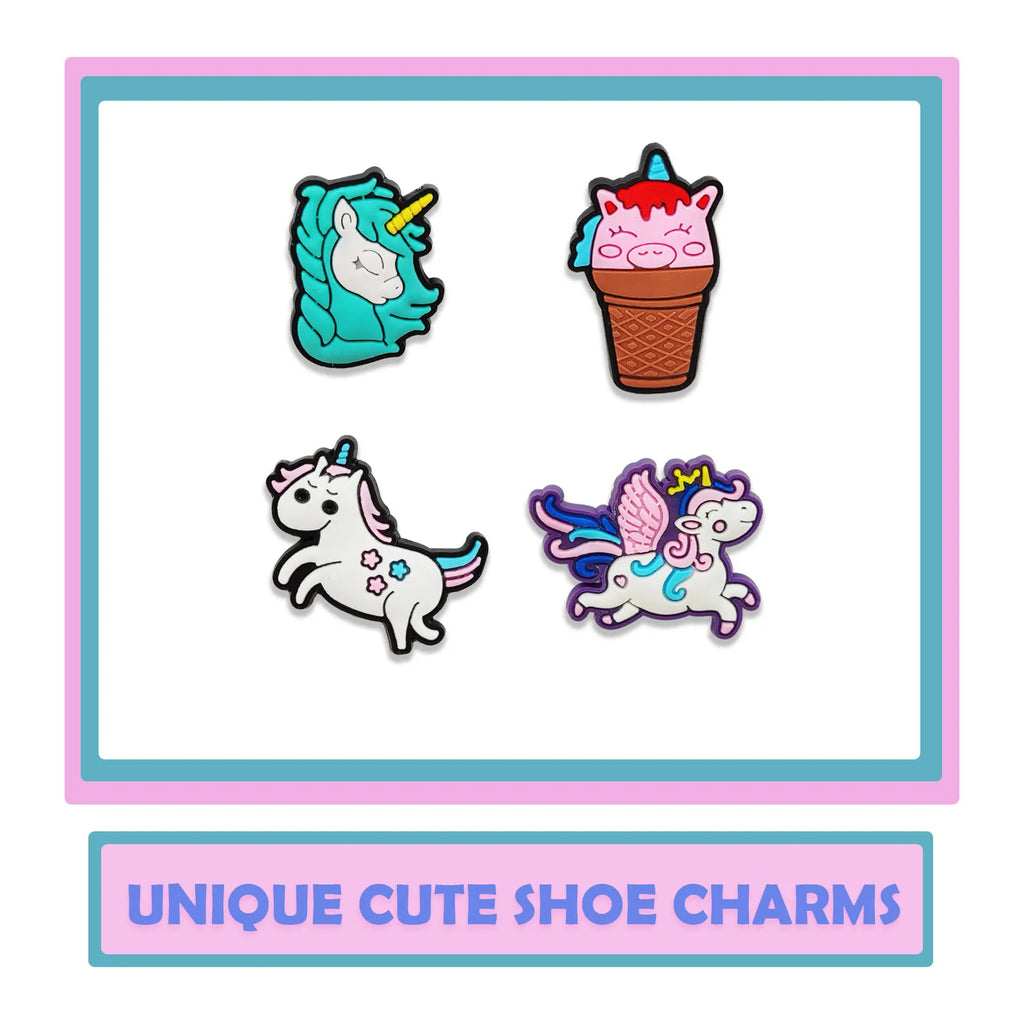 18Pcs Cute Unicorn Shoe Decorations Charms for Crocs Shoe Ornaments Perfect For Christmas And Birthday Party