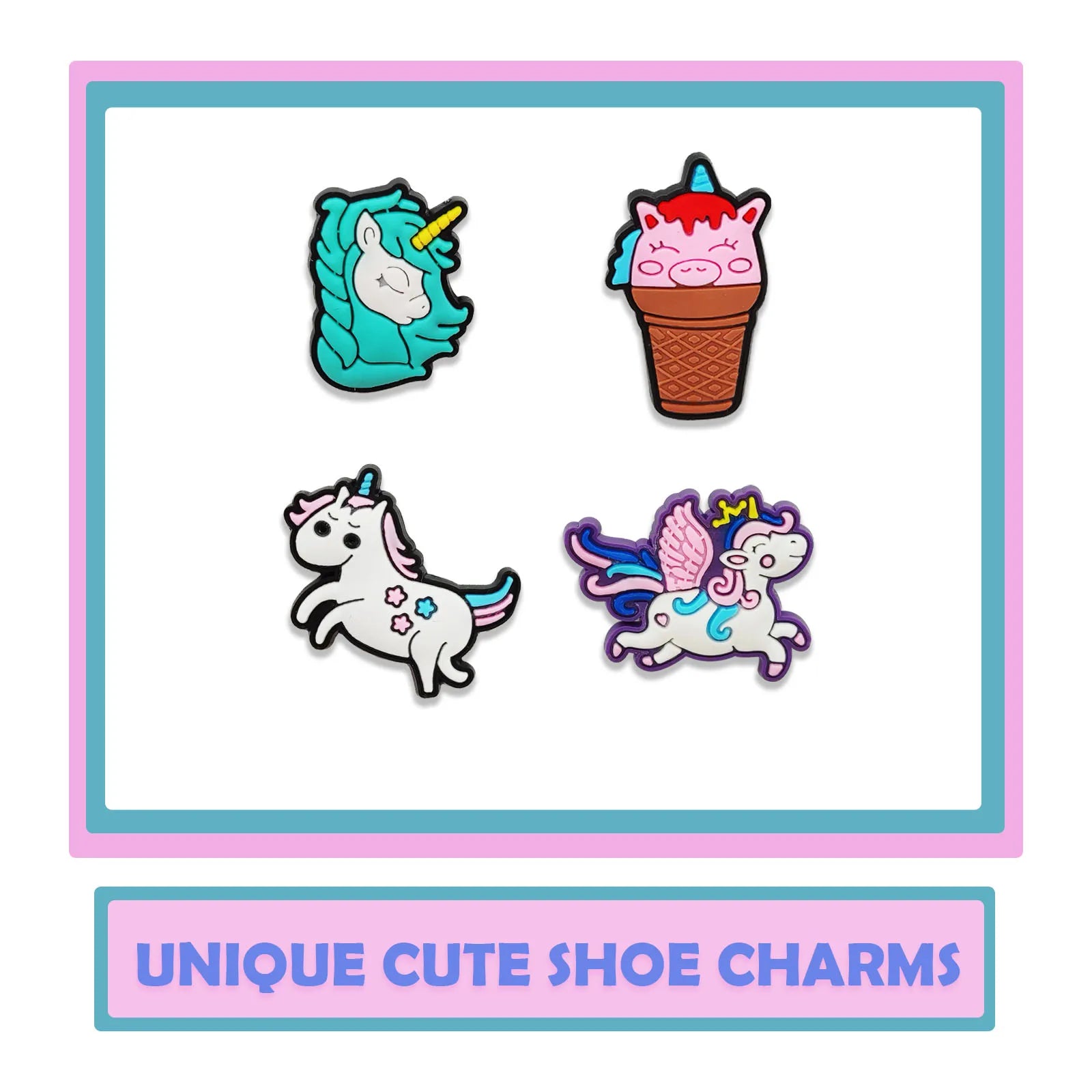 18Pcs Cute Unicorn Shoe Decorations Charms for Crocs Shoe Ornaments Perfect For Christmas And Birthday Party