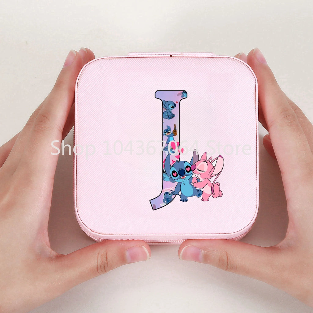 Portable Stitch Jewelry Box Organizer Storage Box Travel Jewelry Case Earrings Necklace Ring Stitch Jewelry Boxes Birthday Gifts
