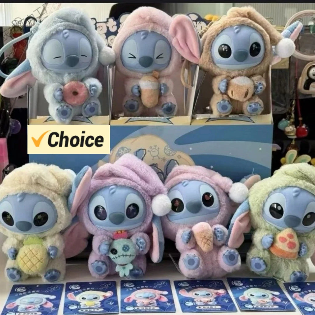 Stitch Eat Something Before Sleep Series Blind Box Plush Dolls Pendant Cute Doll Dog Ornament Mystery Box Surprise Toys Gifts