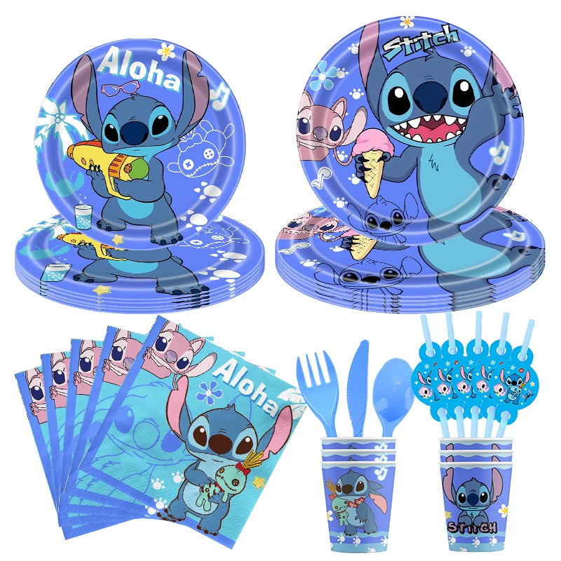 Stitch Party Supplies For Child Lilo And Stitch Birthday Party Decorations Balloons Banner Tablecloth Backdrop Tableware