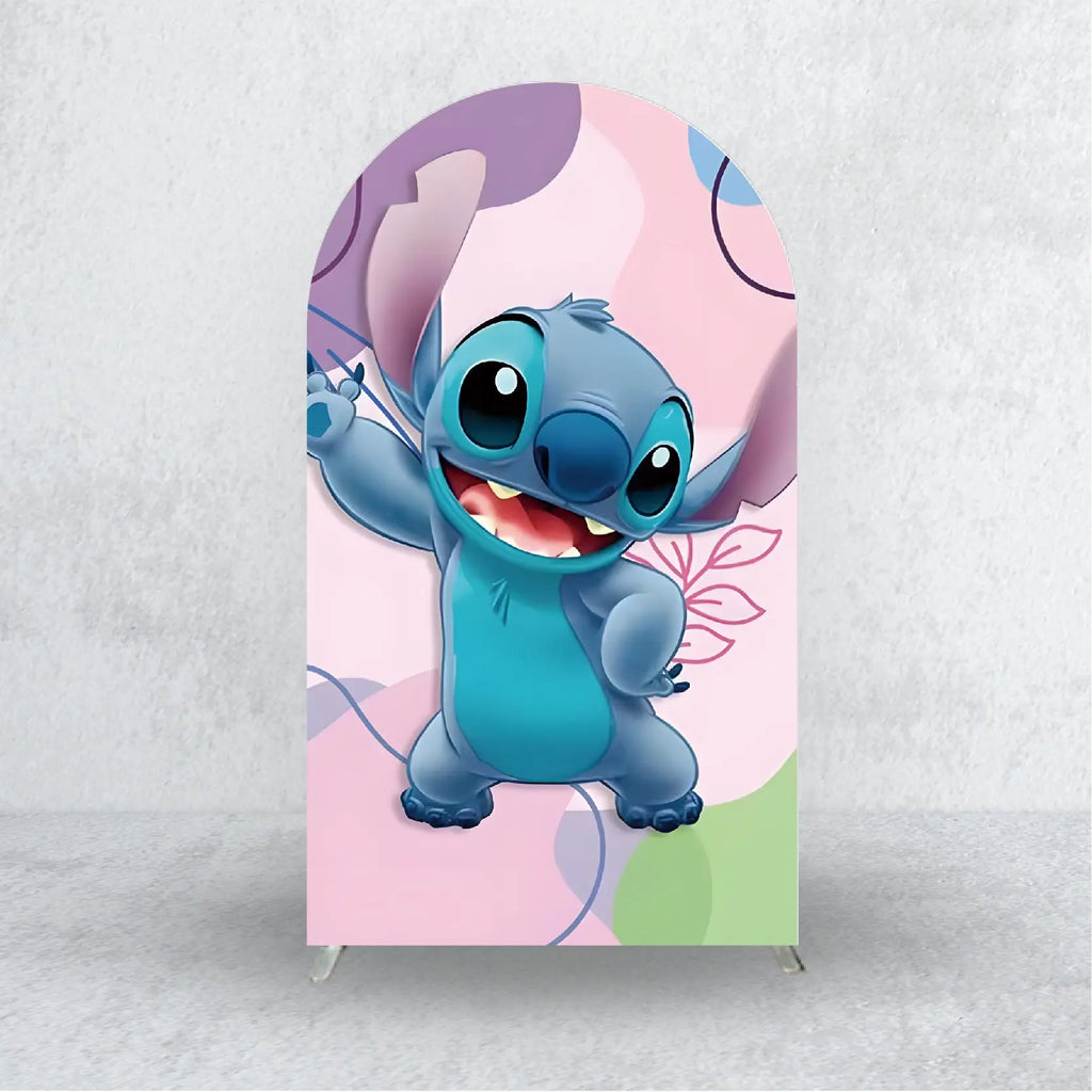 Lilo and Stitch Backdrops Arch Cover Elastic Fabric Kids Birthday Party Custom Decoration Supplies Photo Background Banner Props