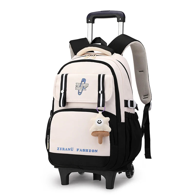 School Backpack with wheels Rolling Backpack for Girls Kids Student Wheeled Backpack Trolley School Bag Travel Trolley Luggage