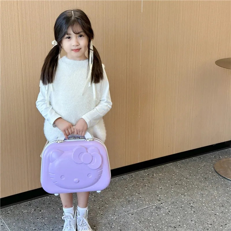 New Hello Kitty 14/20 Inch Cartoon Travel With Lock Trolley Box Cute Suitcase Makeup Case Large-capacity Storage Box Girls Gifts