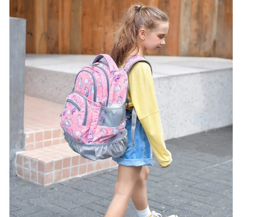 Children Rolling Backpack 16 inch Set 3 in 1 with Lunch Bag  Pencil Case for Girls Kids Travel Trolley Rolling Luggage Suitcase