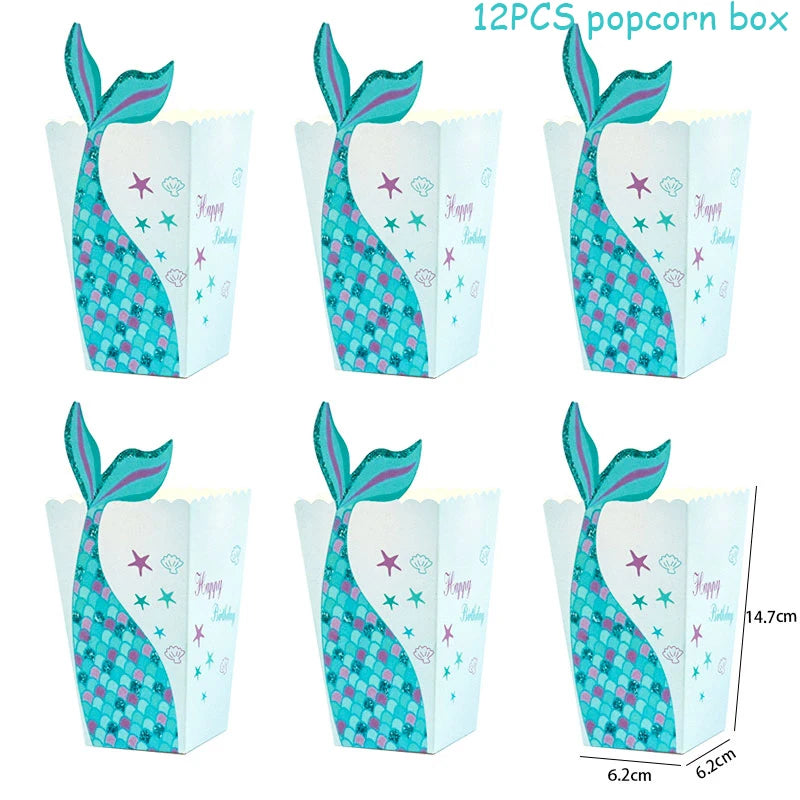 Little Mermaid Party Favors Memmaid Glasses/Tattoo Stickers/Headband/Clap Circle Toy Girls Birthday party gift Decor Baby Shower