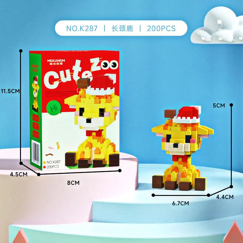 Cat Animal Brick Toy for Children Girls 8 To 10 Years Old Birthday Gifts Construction Block Set Mini Building Blocks Educational