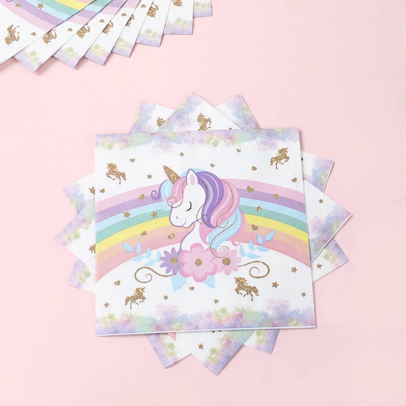 Unicorn Party Supplies Rainbow Unicorn Paper Plates Cups Napkin for Baby Shower First Girls Birthday Party Decorations
