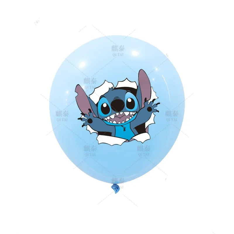 10pcs Angel Lilo Stitch Party Balloons 12" Latex Balloons Set for Pink Stitch Baby Shower Birthday Party Supplies Decorations