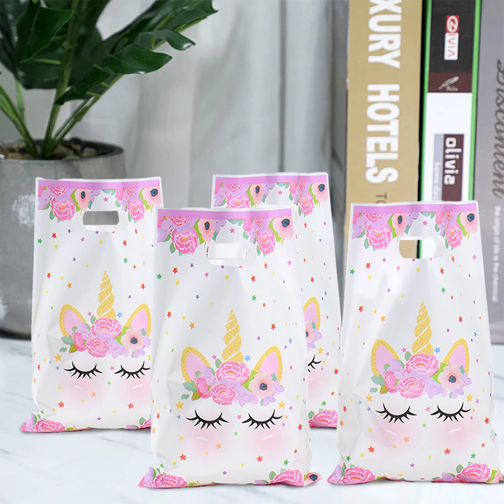 10/25/50pcs Handbag Candy Bags Unicorn Birthday Party Decor Kids Gift Packing Bag 1st Birthday Baby Shower Girl Party Supplies
