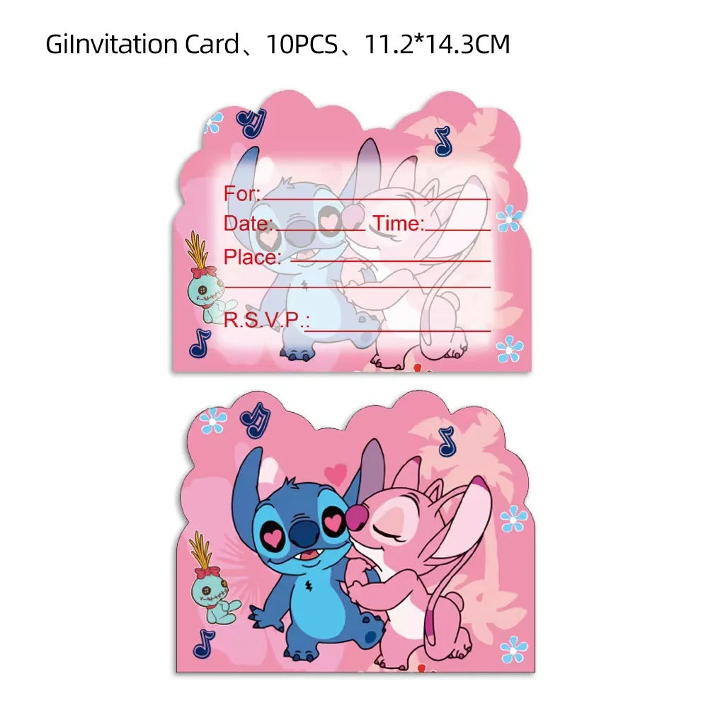 Stitch Birthday Party Supplies Stitch Tableware Set Balloons Backdrop Banner Plates Napkins Tablecloth Birthday Theme Stitch