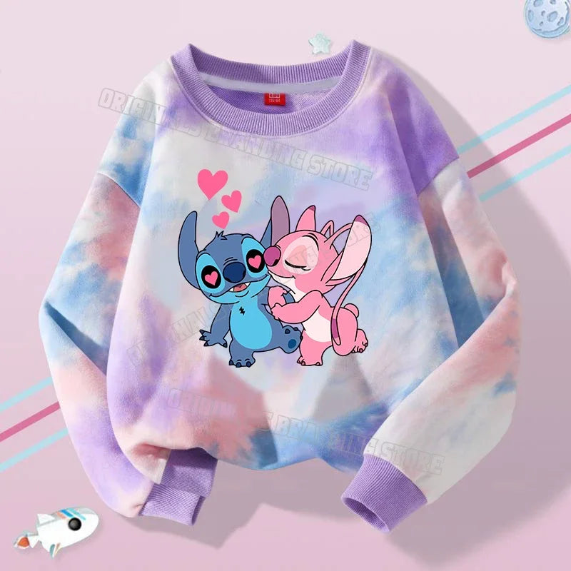 Stitch Tops Sweaters Children Baby Long Sleeve Casual Clothes Boy Girl Sweatshirt Kids Clothing Fall Hood Sweat Shirts Clothes