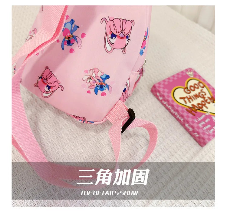 Stitch Anime Shoulder Bags Kawaii Fashion Chest Bag Travel Satchel Casual Portable Totes Backpacks Birthday Gifts For Boys Girls