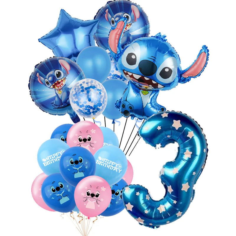 Lilo and Stitch Birthday Decorations Tableware Paper Cups Plate Napkins Cake Topper Balloons Birthday Decor Party Supplies Gift
