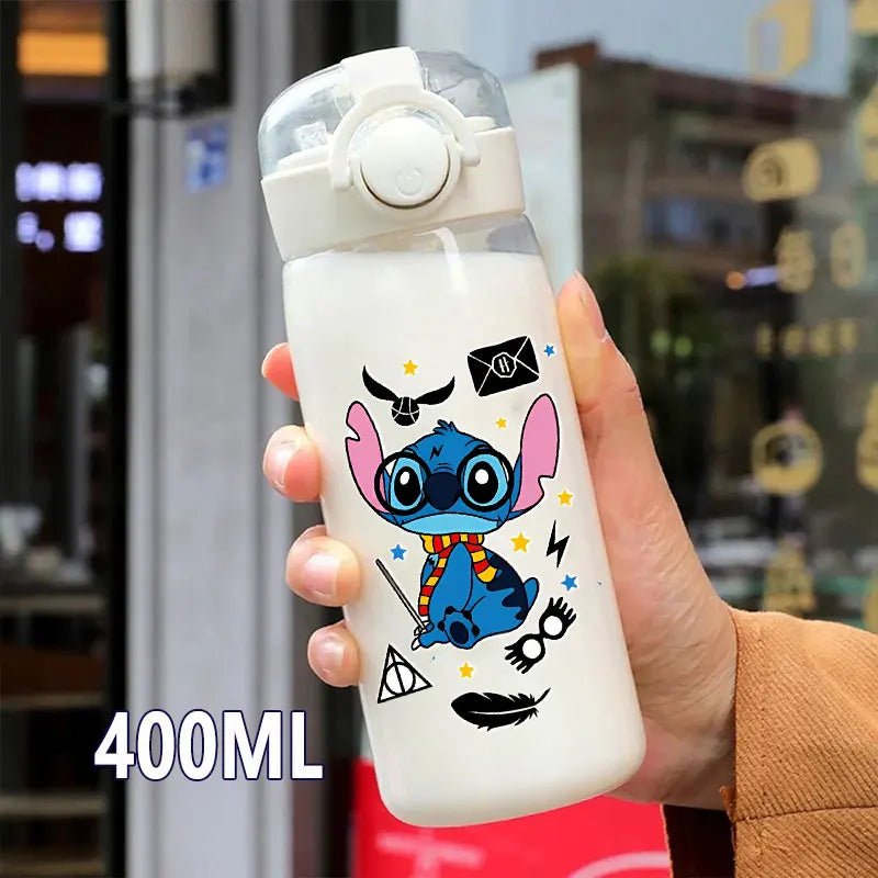 Lilo&Stitch 560/600/400ML Water Cup Children Portable Plastic Transparent Straw Stitch Outdoor Large Capacity Sport Water Bottle