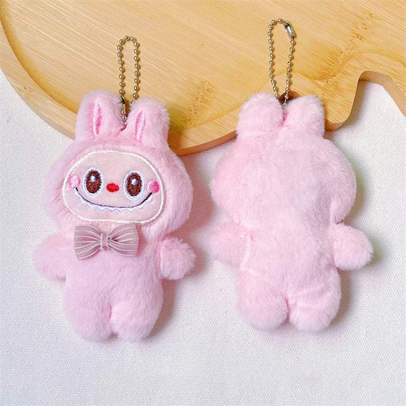 Cartoon Labubu Plush Toys Doll Keychain Kawaii Anime Pendant Keyring Cute Children Girls Birthday Gifts Backpack Hang
