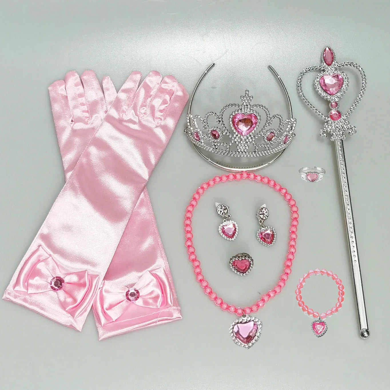 Girls Pink Cosplay Aurora Princess Crown Magic Wand Costume Headband Party Rhinestone Hair Bands For Kids Hairband Gifts Toys