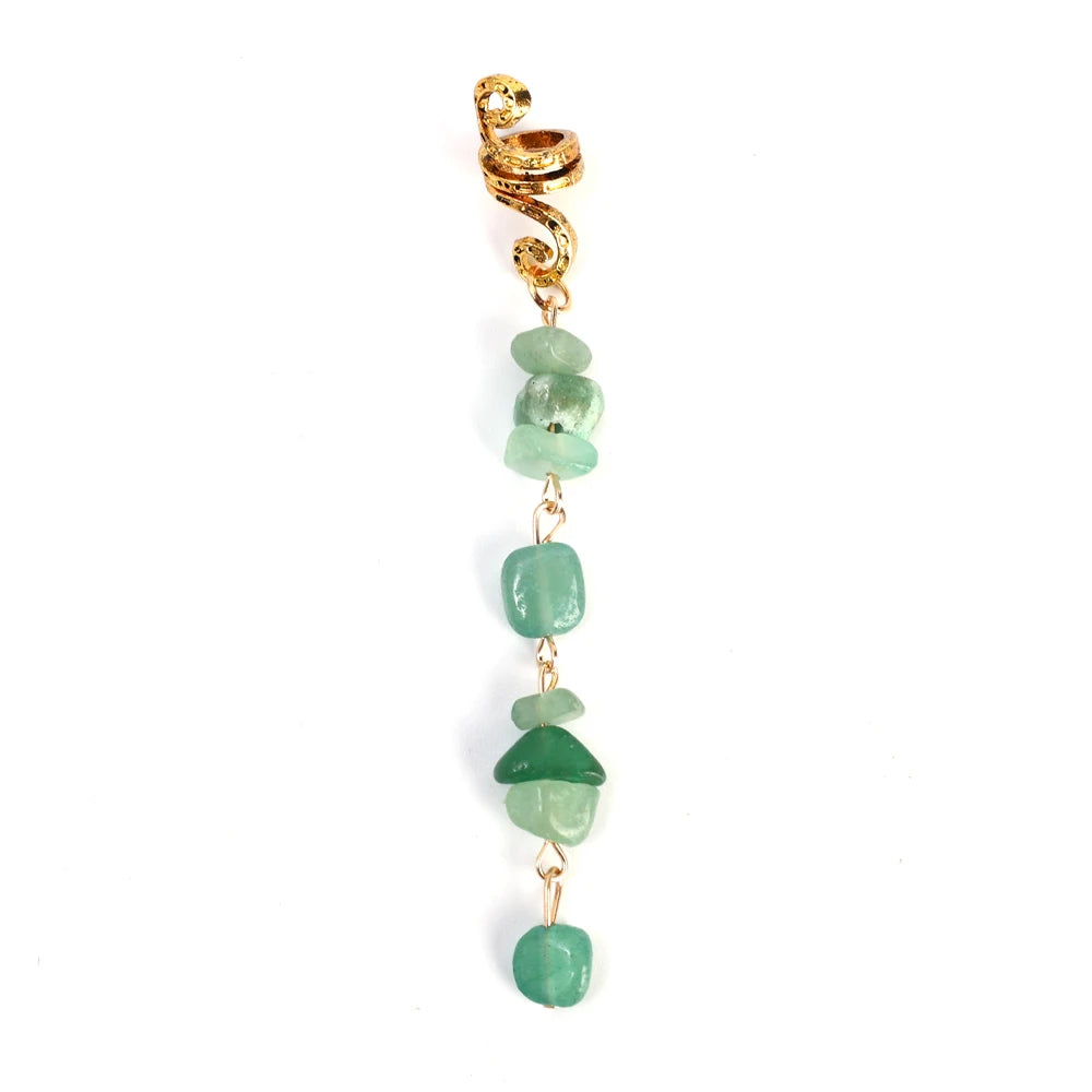 Spiral Charms Beads for Women Colored Crystal Stone Braids Barretts Hair Beads Jewelry Vintage Hairpin Dreadlock Accessories