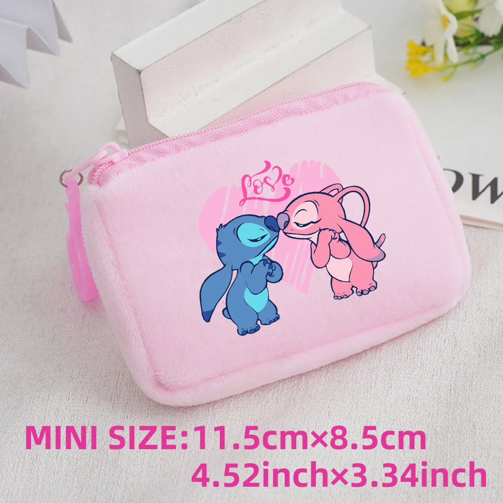 Lilo Stitch Kids Anime Plush Coin Purse Girls Boys Cute Mini Wallet Cartoon Moneybag Kids Storage Bag Pendant Birthday Gifts