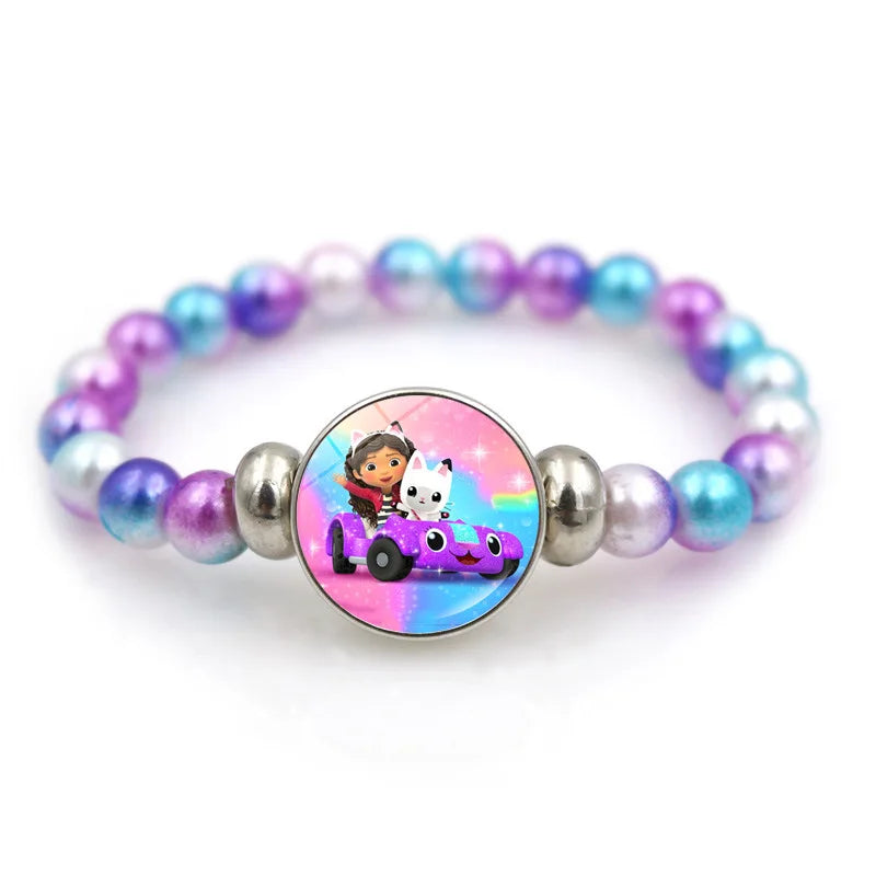 Gabby Dollhouse Bracelet Fashion Beaded Wristband Cartoon Anime Jewelry Accessories Kids Girls Boys Birthday Baby Shower Gifts