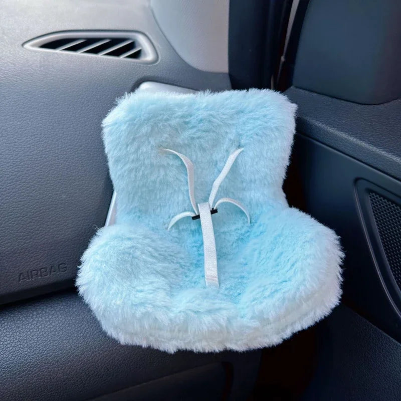 Mini Plush Safety Seat Kawaii Labubu Idol Kpop Doll Display Seat Car Air Aromatreatment Decoration Accessories