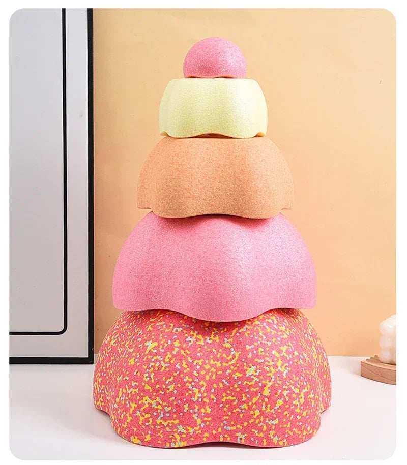 Children's Balance Training Foam Step Sensory Tube Assisted Outdoor Games Stacking Stones Flower Balance Sports Baby Toys Gifts