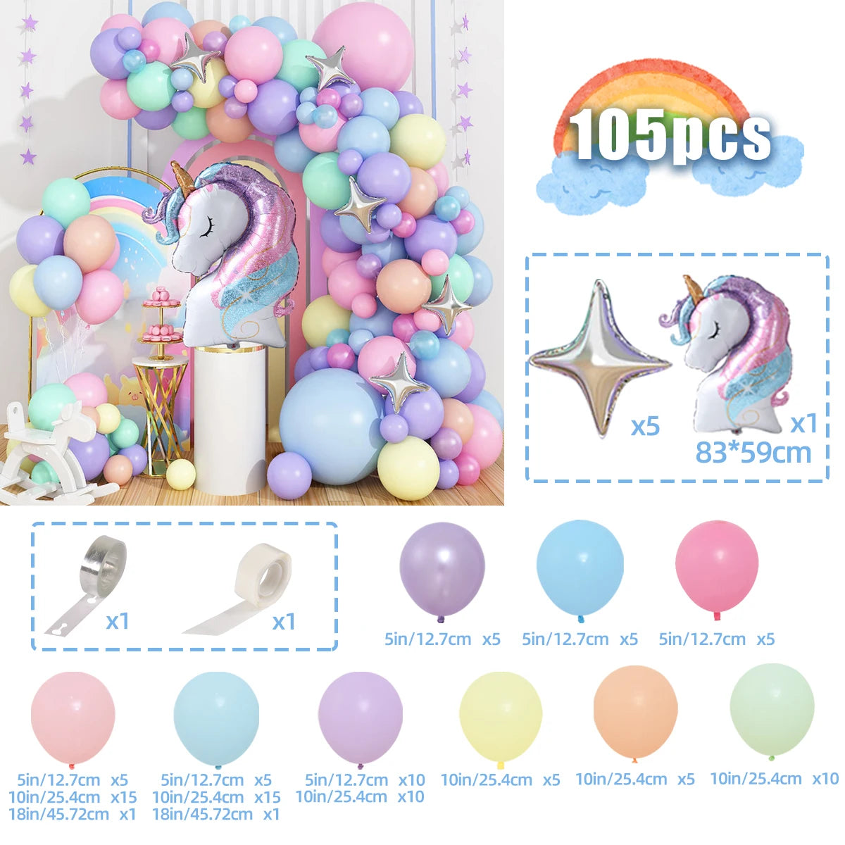 Rainbow Unicorn Disposable Tableware Happy 1st Birthday Party Decorations Kids Favors Gifts Unicorn Baby Shower Girls Supplies